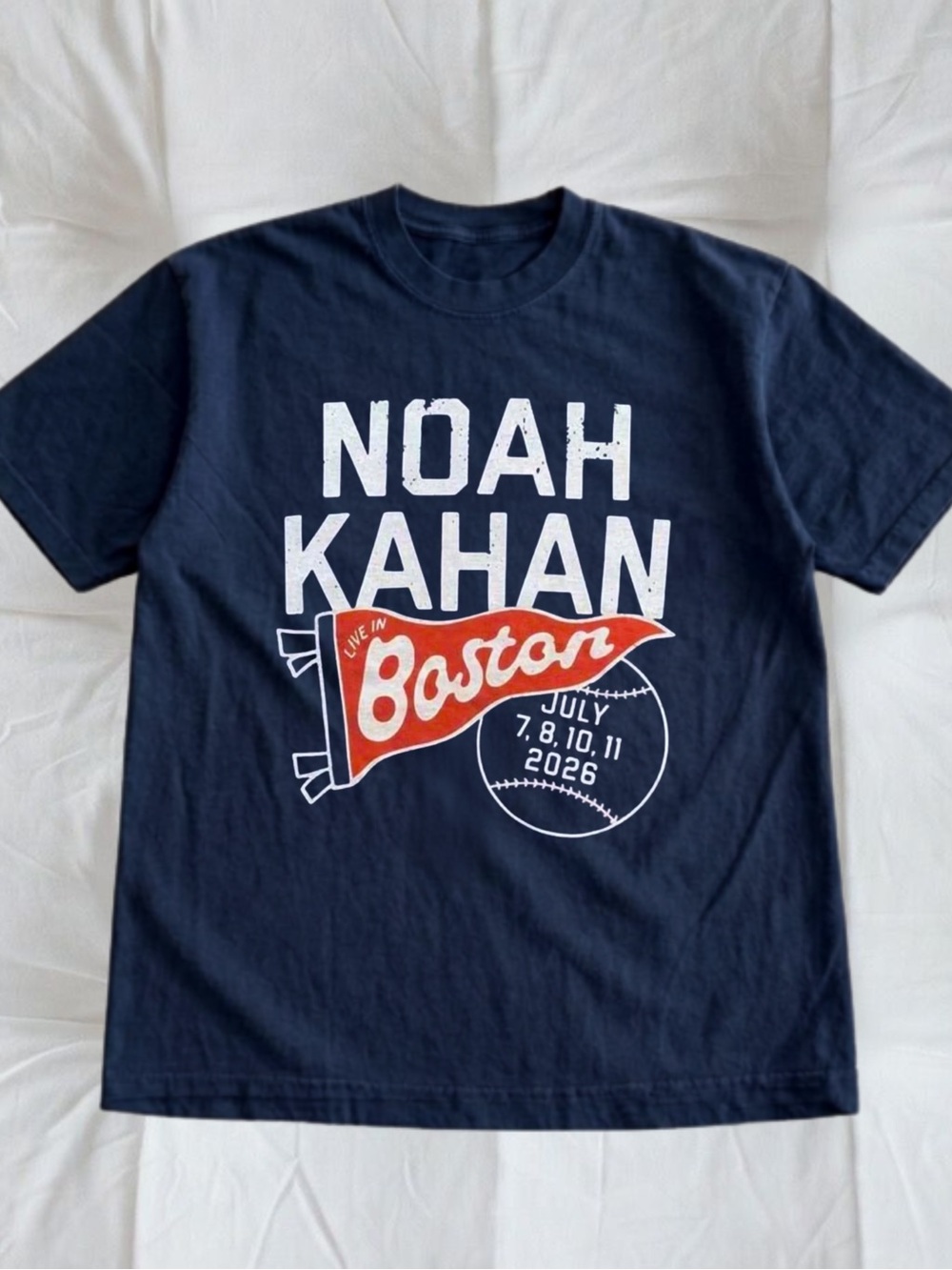 Gildan Navy Noahh Kahann Bostonn Concert Tee with White & Red